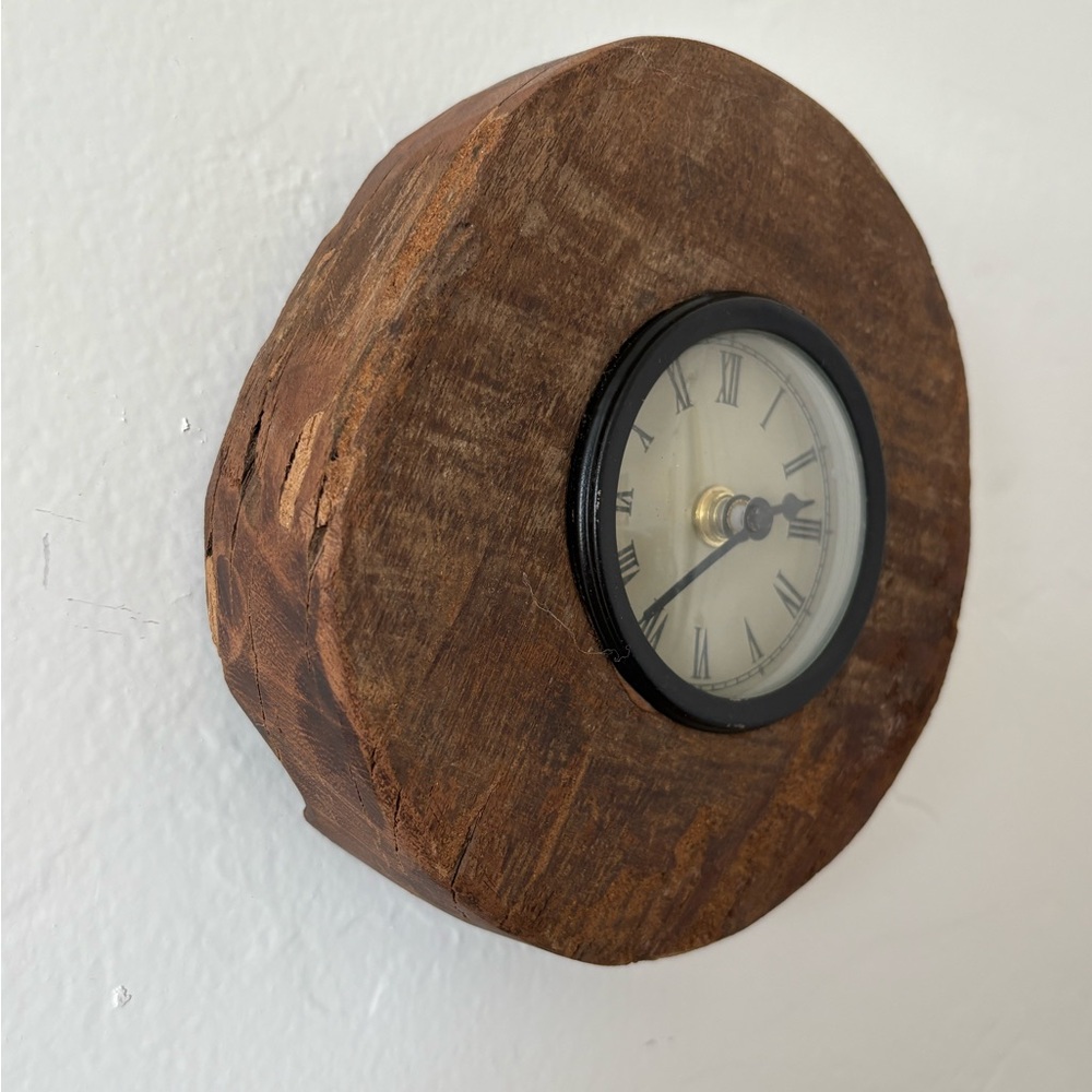 Set Of 3 Anthropologie Rustic Brown Wall Clocks